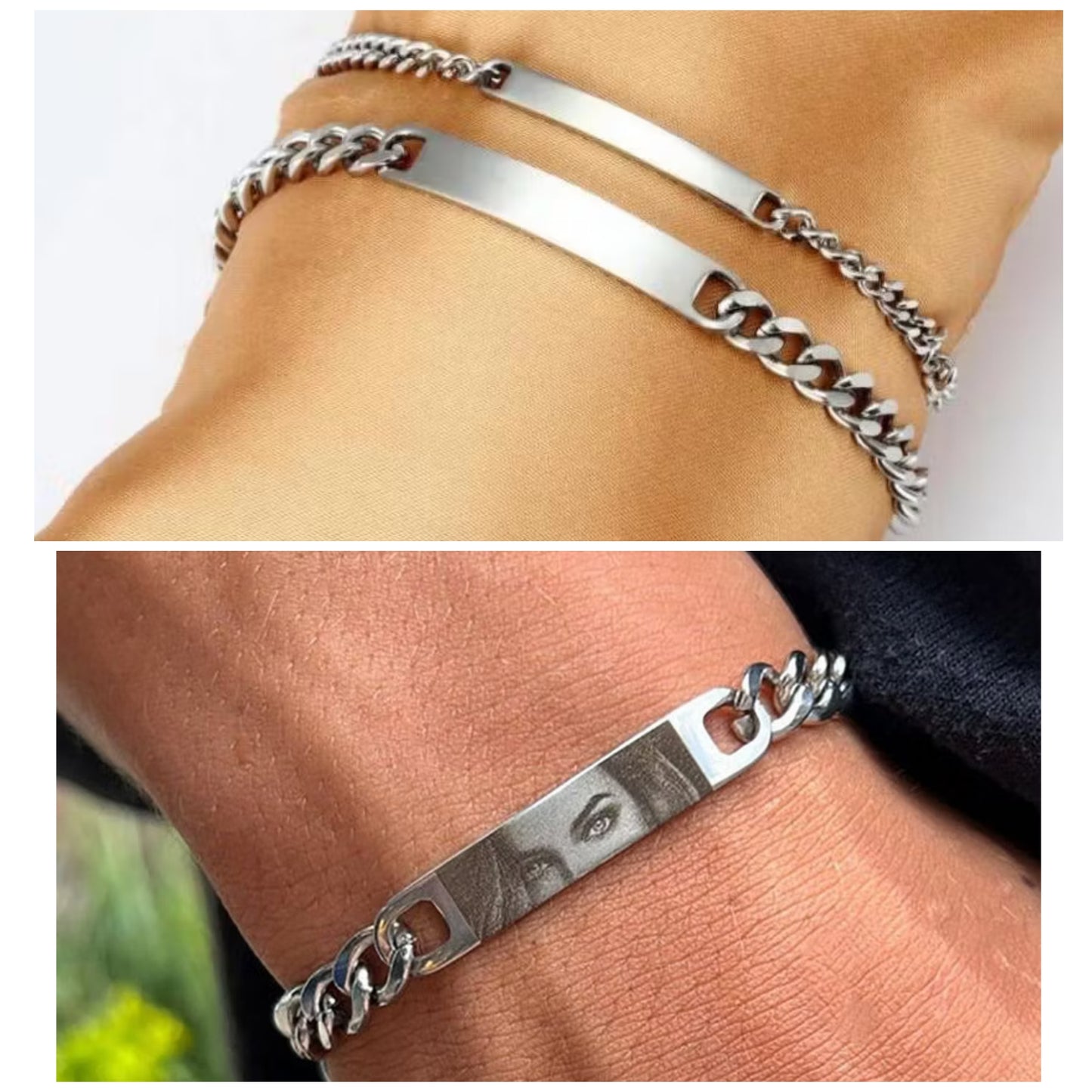 Stainless Steel Bracelet with Tag