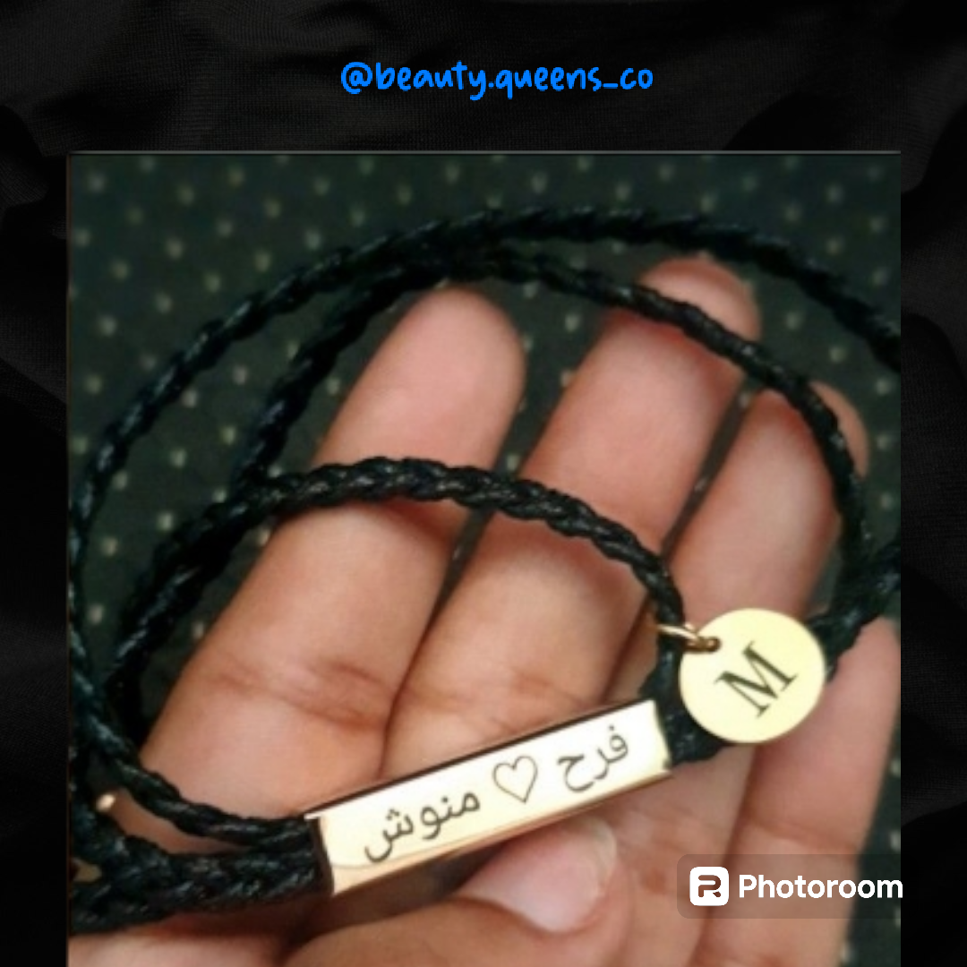 Rope Bracelet with Stainless Steel Tag