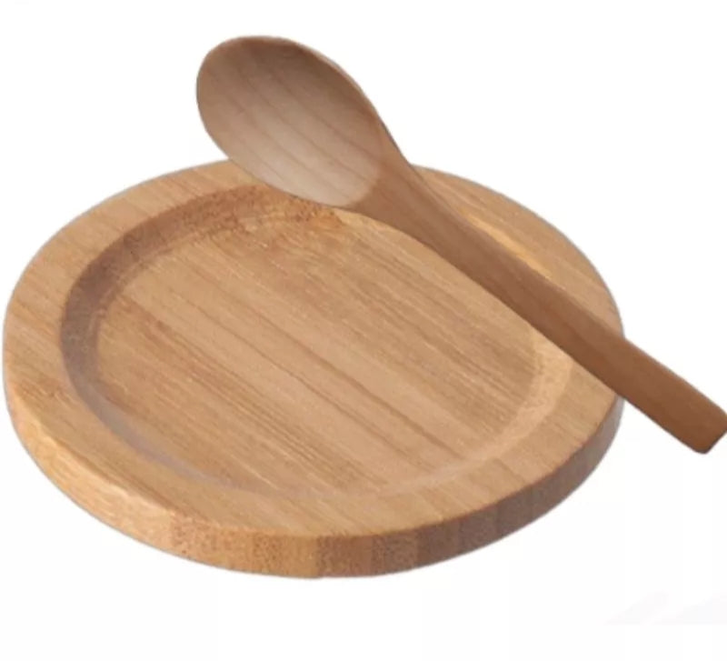 Wooden Coaster and Spoon