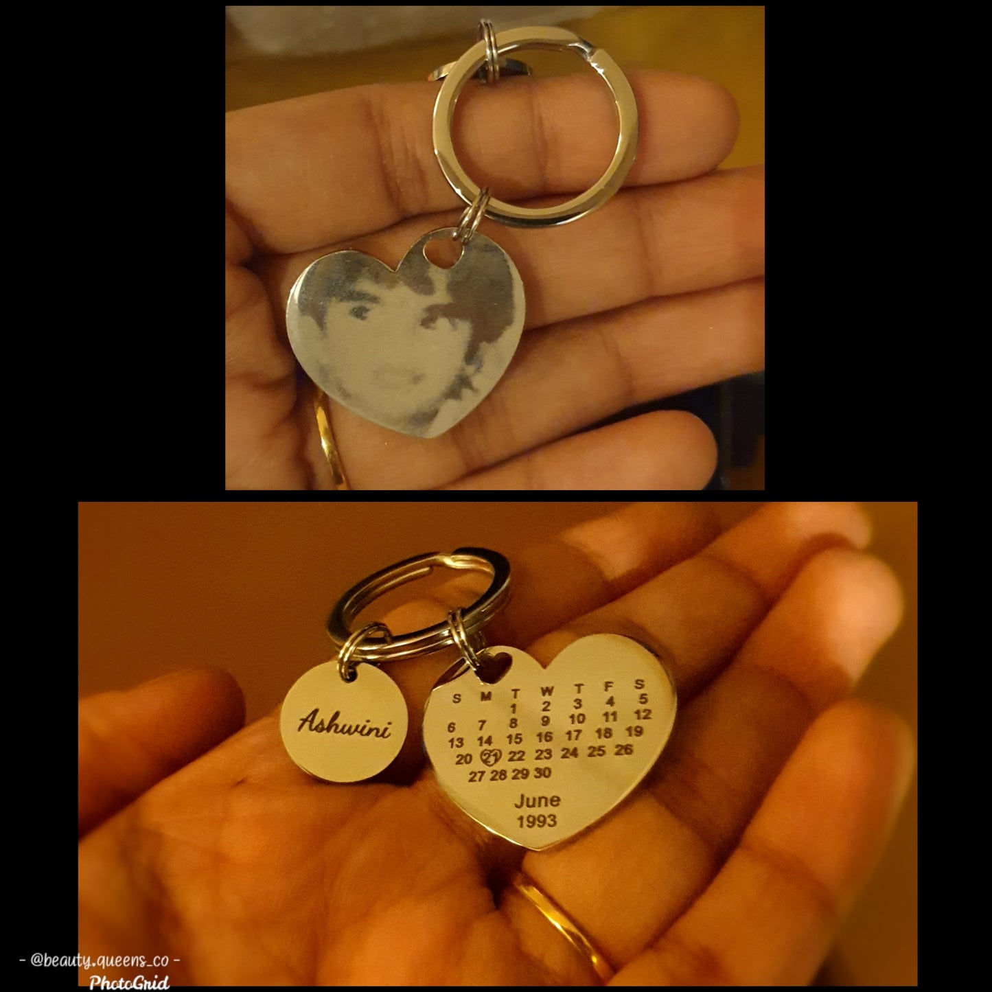 Stainless Steel Calendar Keychain with Pendant