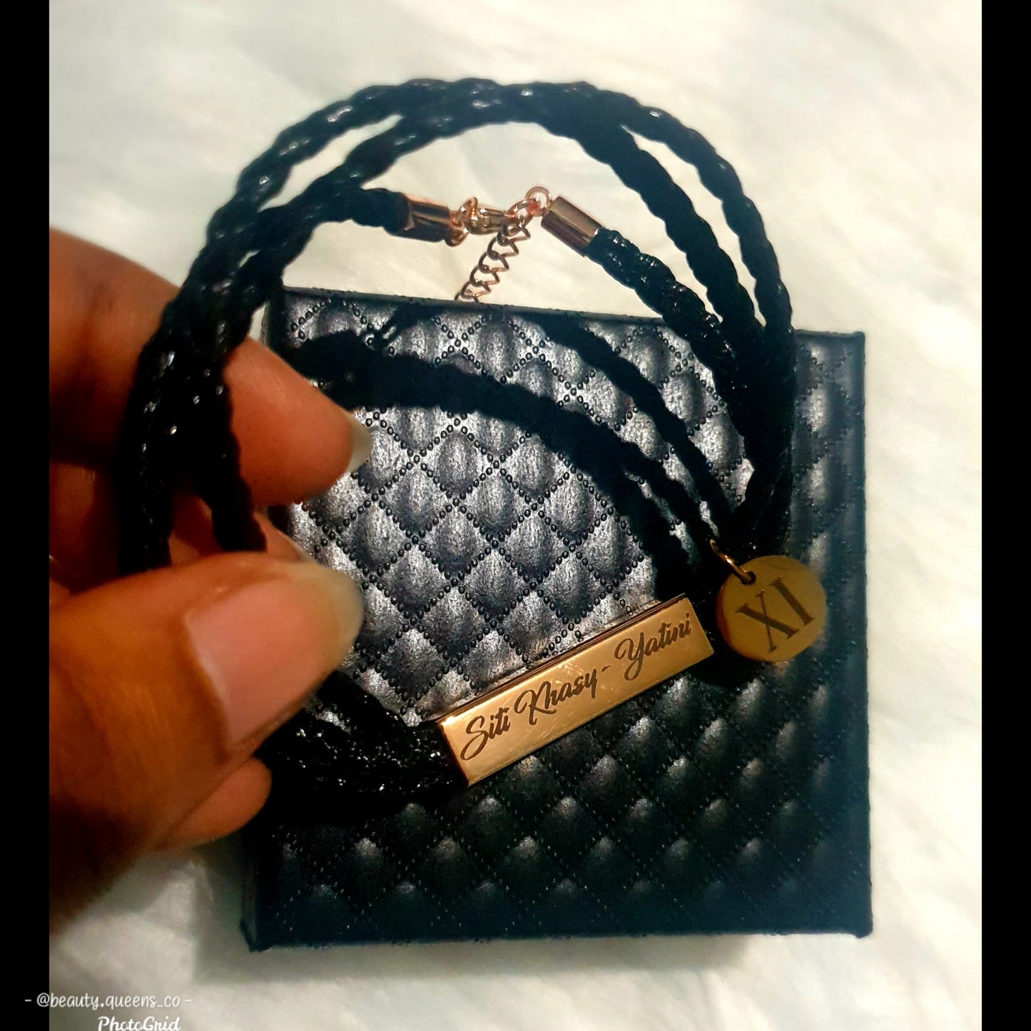 Rope Bracelet with Stainless Steel Tag