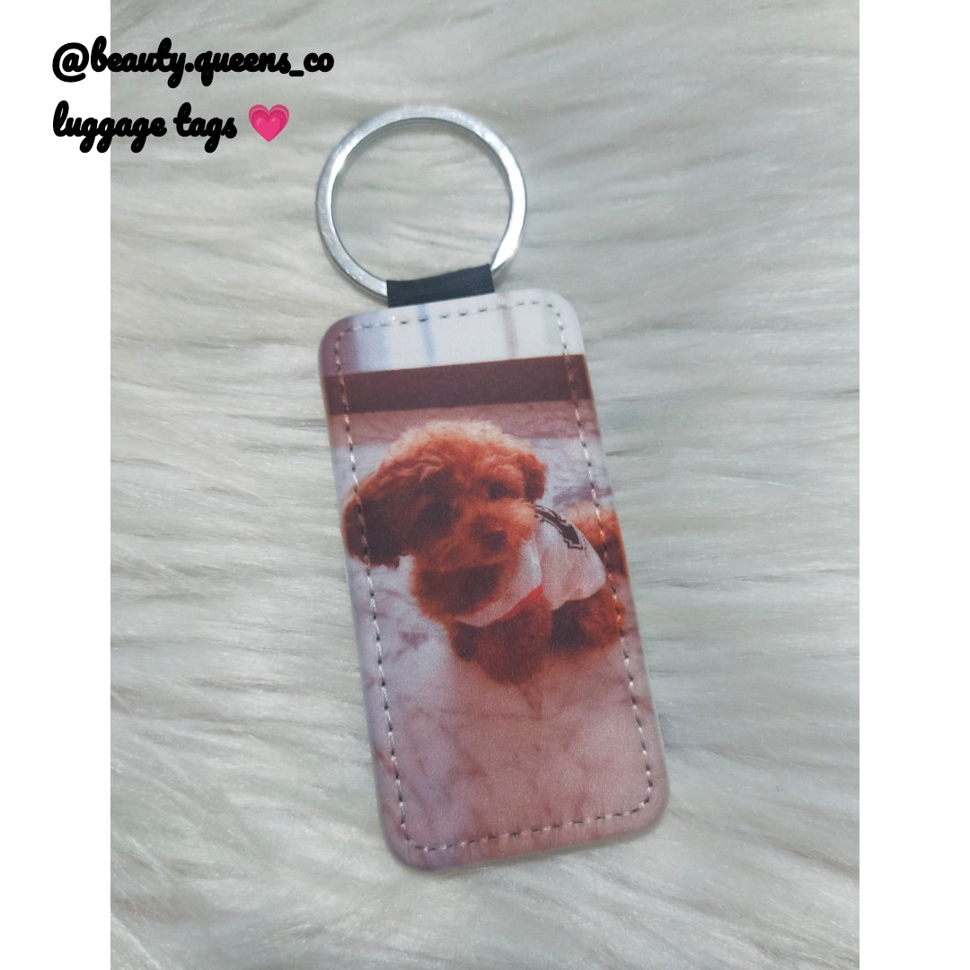 PU Luggage Tag Keyring