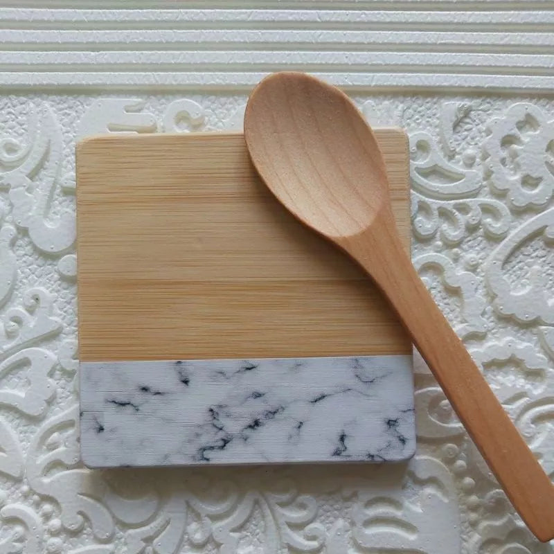 Wooden Coaster and Spoon