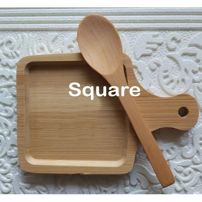 Wooden Coaster and Spoon