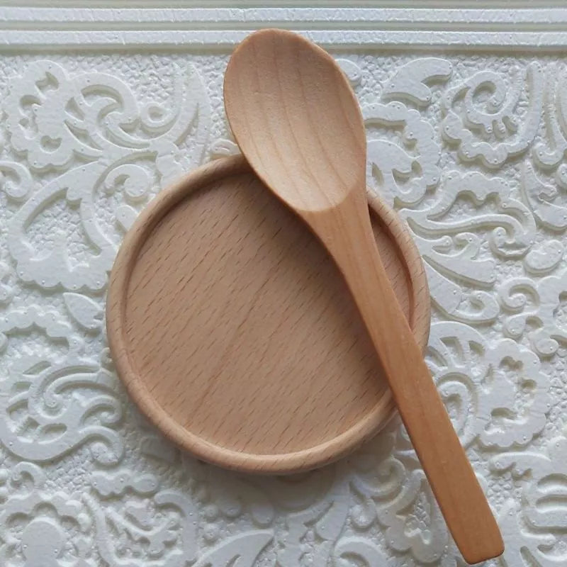 Wooden Coaster and Spoon