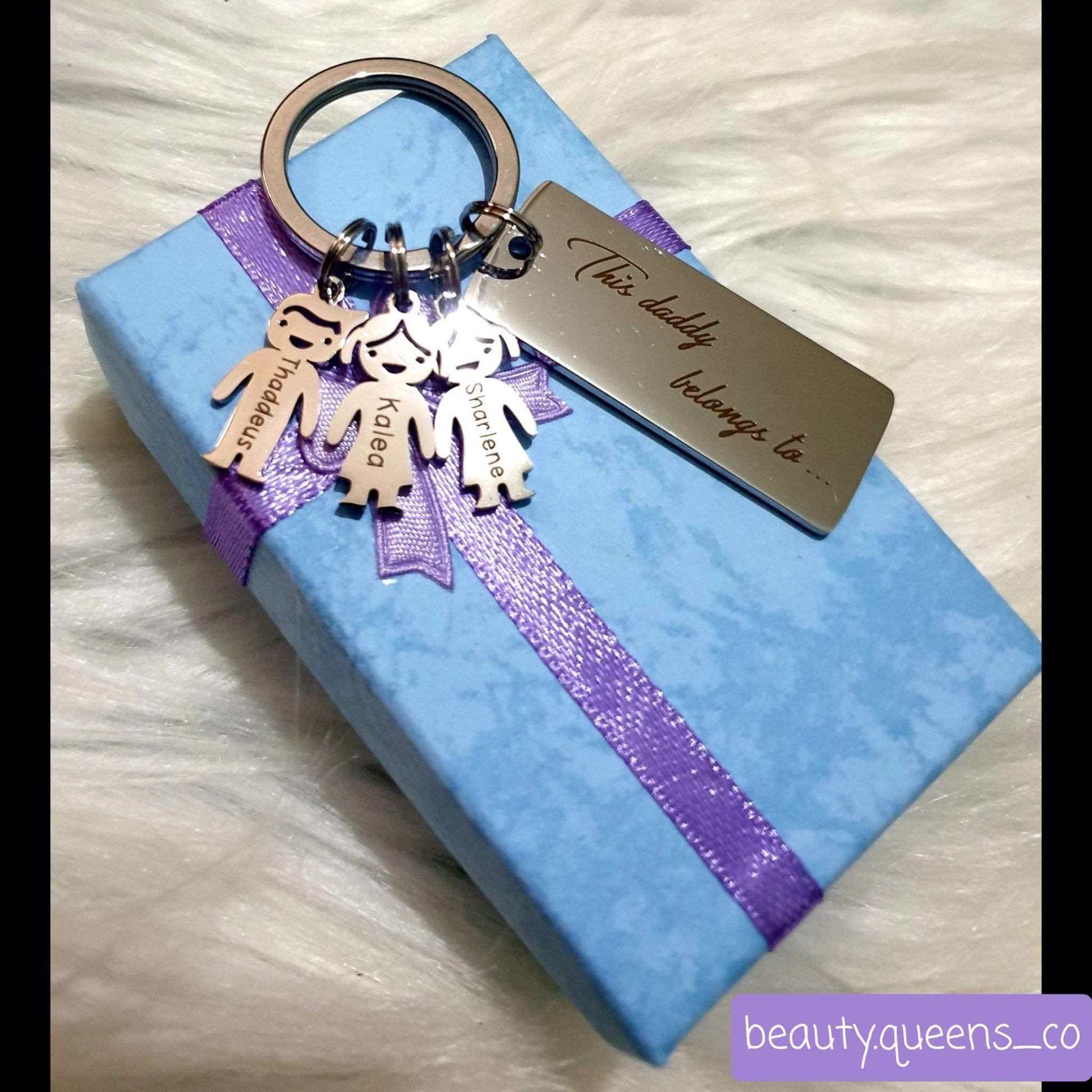 Stainless Steel Tag Keychain With Charms